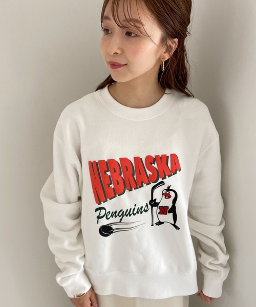 LOWRYS FARM（ローリーズファーム）の「ホッケーカジュアルウラケキモウＬＳ 966168（スウェット・レディース・チャコールグレー/ブルー/ホワイト/グレー・FREE）」の19枚目の写真