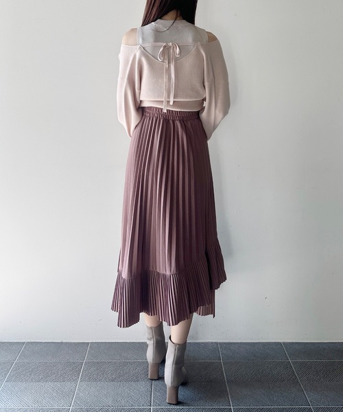 NOMAE（ノーマエ）の「シャイニーイレギュラーロングプリーツスカート