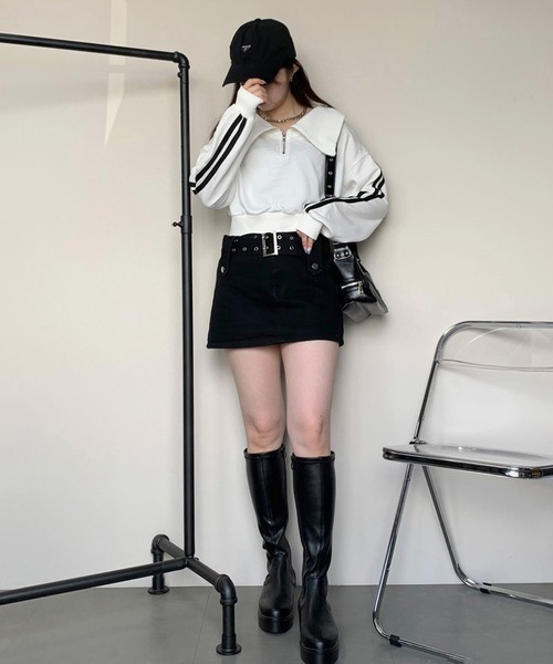 non-hedge（ノンヘッジ）の「ハトメベルトショルダーバッグ（ショルダーバッグ・レディース・ホワイト/ブラック・FREE）」の4枚目の写真