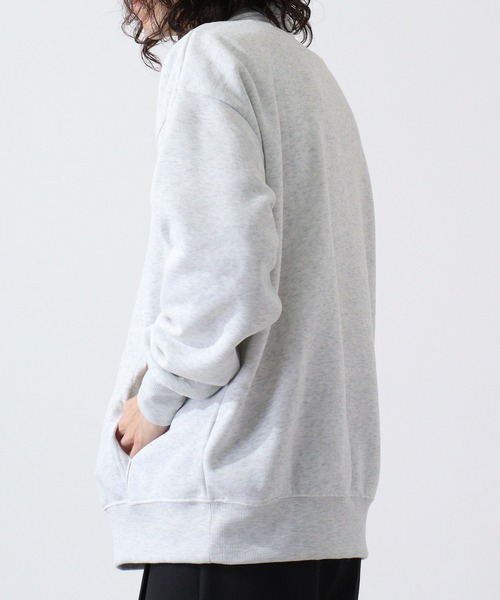 FUNALIVE（ファンアライブ）の「High neck brushed lining half zip sweatshirt / ハイネック裏起毛 ハーフジップスウェット unisex（スウェット・メンズ・ヘザーチャコール/グレイッシュベージュ/ブラック/パープル/オートミール・M/L/XL）」の9枚目の写真