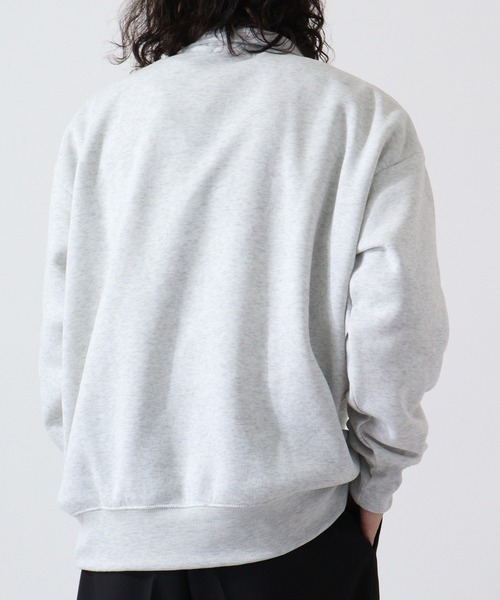 FUNALIVE（ファンアライブ）の「High neck brushed lining half zip sweatshirt / ハイネック裏起毛 ハーフジップスウェット unisex（スウェット・メンズ・ヘザーチャコール/グレイッシュベージュ/ブラック/パープル/オートミール・M/L/XL）」の10枚目の写真