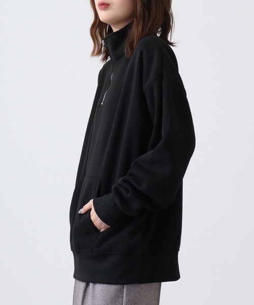 FUNALIVE（ファンアライブ）の「High neck brushed lining half zip sweatshirt / ハイネック裏起毛 ハーフジップスウェット unisex（スウェット・メンズ・ヘザーチャコール/グレイッシュベージュ/ブラック/パープル/オートミール・M/L/XL）」の14枚目の写真