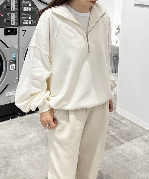 tiptop（ティップトップ）の「【manamiさんコラボ/ZOZO限定】裏毛ハーフジッププルオーバー（スウェット・レディース・チャコールグレー/グレー/アイボリー・FREE）」の5枚目の写真