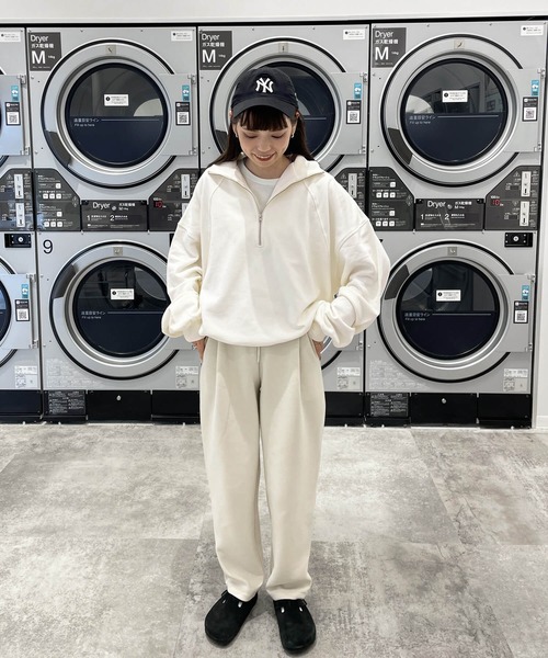 tiptop（ティップトップ）の「【manamiさんコラボ/ZOZO限定】裏毛ハーフジッププルオーバー（スウェット・レディース・チャコールグレー/グレー/アイボリー・FREE）」の6枚目の写真