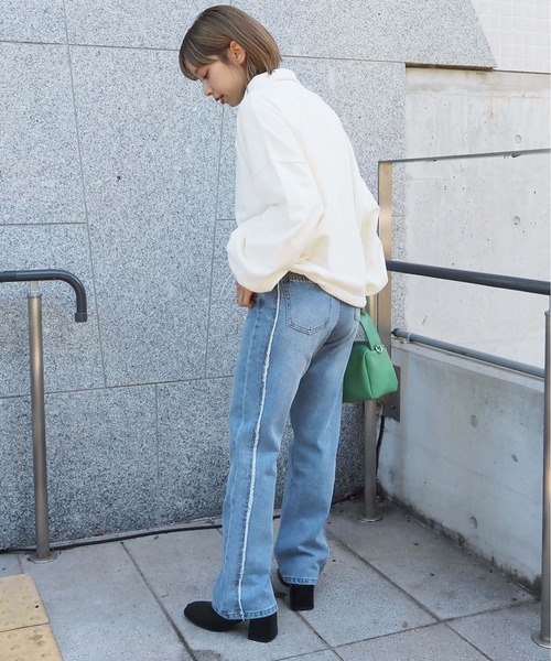 tiptop（ティップトップ）の「【manamiさんコラボ/ZOZO限定】裏毛ハーフジッププルオーバー（スウェット・レディース・チャコールグレー/グレー/アイボリー・FREE）」の13枚目の写真