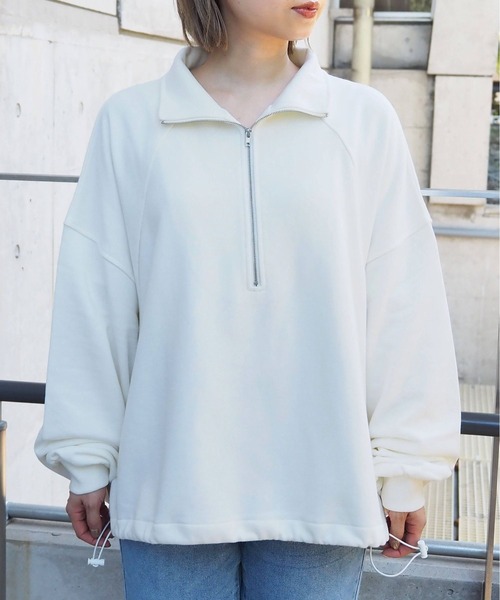 tiptop（ティップトップ）の「【manamiさんコラボ/ZOZO限定】裏毛ハーフジッププルオーバー（スウェット・レディース・チャコールグレー/グレー/アイボリー・FREE）」の19枚目の写真
