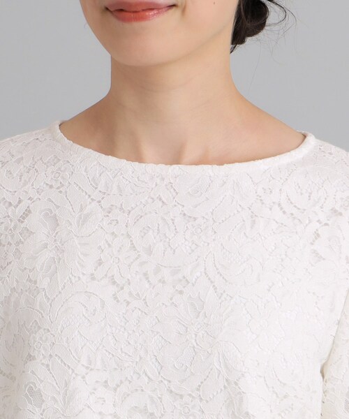 OPAQUE.CLIP（オペークドットクリップ）の「◆≪ヒルナンデス！で紹介≫ 通勤・セレモニー対応/レースブラウス【洗濯機洗い可】（シャツ/ブラウス・レディース・ネイビー/ホワイト・36/42/40/38）」の14枚目の写真