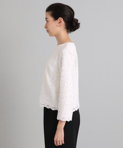 OPAQUE.CLIP（オペークドットクリップ）の「◆≪ヒルナンデス！で紹介≫ 通勤・セレモニー対応/レースブラウス【洗濯機洗い可】（シャツ/ブラウス・レディース・ネイビー/ホワイト・36/42/40/38）」の19枚目の写真