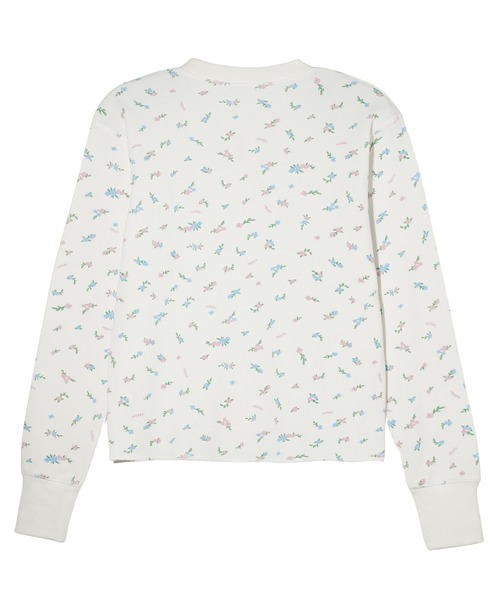 MILKFED.（ミルクフェド）の「FLORAL PATTERN WAFFLE L/S TOP（Tシャツ/カットソー・レディース・アッシュ/ホワイト・ONE SIZE）」の4枚目の写真