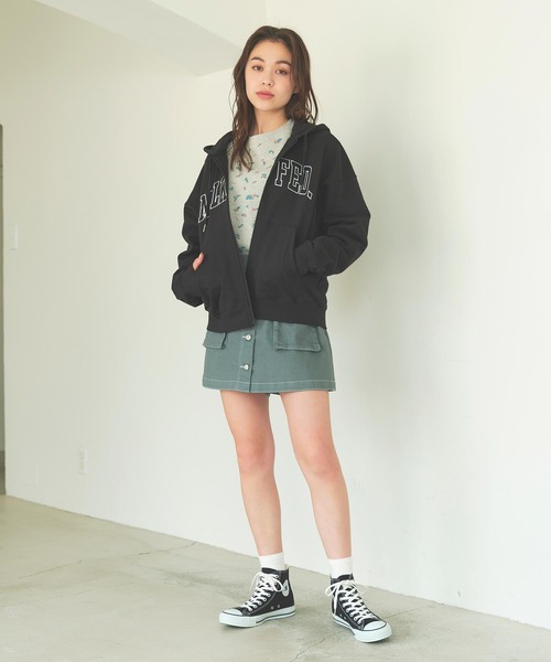 MILKFED.（ミルクフェド）の「FLORAL PATTERN WAFFLE L/S TOP（Tシャツ/カットソー・レディース・アッシュ/ホワイト・ONE SIZE）」の13枚目の写真