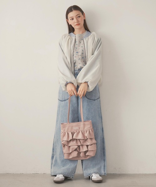 MILKFED.（ミルクフェド）の「FLORAL PATTERN WAFFLE L/S TOP（Tシャツ/カットソー・レディース・アッシュ/ホワイト・ONE SIZE）」の17枚目の写真