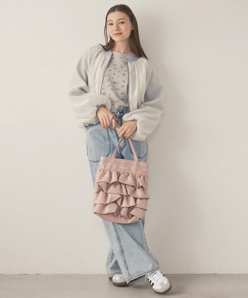 MILKFED.（ミルクフェド）の「FLORAL PATTERN WAFFLE L/S TOP（Tシャツ/カットソー・レディース・アッシュ/ホワイト・ONE SIZE）」の21枚目の写真