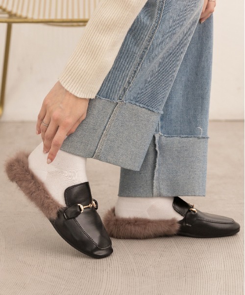 セール】ビット付き・ファー ローファー（ローファー）｜ad thie