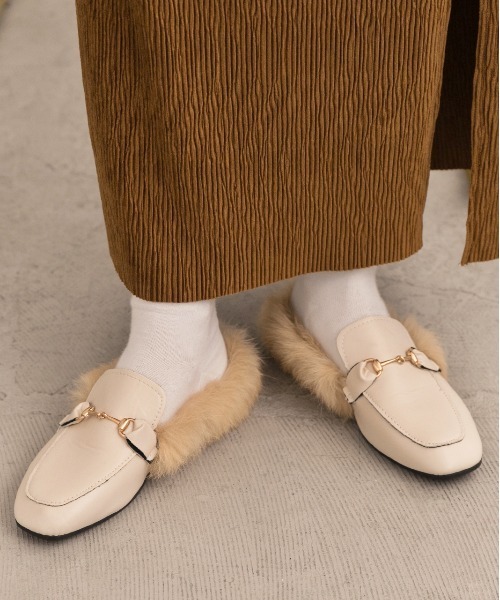 セール】ビット付き・ファー ローファー（ローファー）｜ad thie