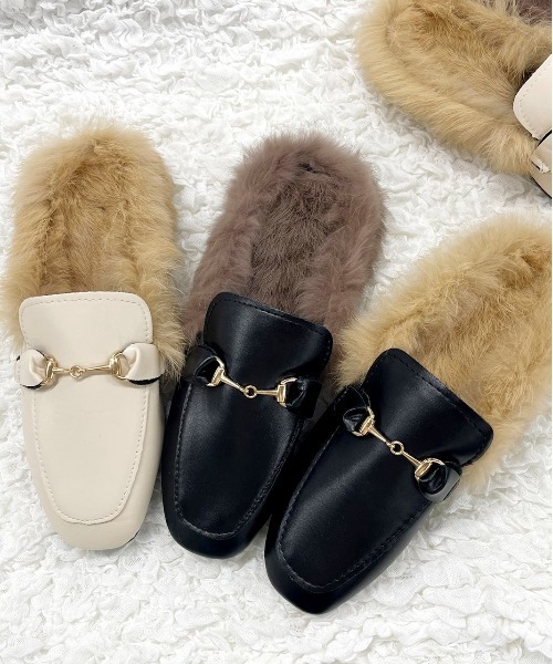 セール】ビット付き・ファー ローファー（ローファー）｜ad thie