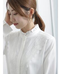 Te chichi | バイアスレーススタンドフリルブラウス(シャツ/ブラウス)