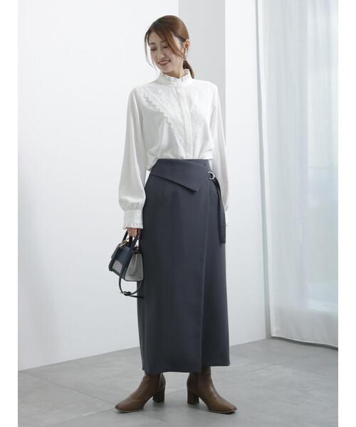 Te chichi(テチチ)の「バイアスレーススタンドフリルブラウス(シャツ/ブラウス・レディース・オフホワイト・F)」の8枚目の写真