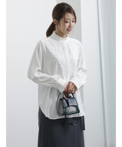 Te chichi(テチチ)の「バイアスレーススタンドフリルブラウス(シャツ/ブラウス・レディース・オフホワイト・F)」の6枚目の写真