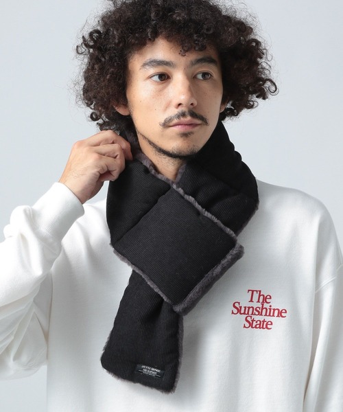 BAYFLOW(ベイフロー)の「コーディロイボアリバーシブルマフラー(マフラー・メンズ・ナチュラル/ベージュ/クリアブルー/ブラック・FREE)」の2枚目の写真