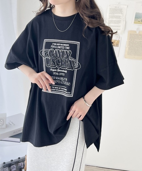 《JaVaジャバコラボ》”ゆるっ”と着映え。オーガニックコットン混夏に使える綿100％前後2wayステッチツアーロゴ刺繍シンプル半袖Tシャツ