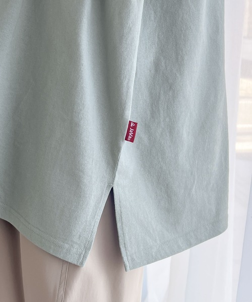 《JaVaジャバコラボ》”ゆるっ”と着映え。オーガニックコットン混夏に使える綿100％前後2wayステッチツアーロゴ刺繍シンプル半袖Tシャツ
