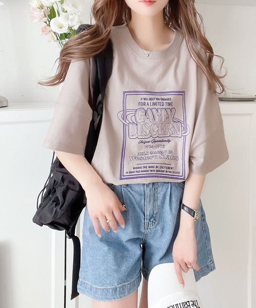 Java（ジャバ）の「《JaVaジャバコラボ》”ゆるっ”と着映え。オーガニックコットン混　夏に使える 綿100％前後2wayステッチツアーロゴ刺繍シンプル半袖Tシャツ（Tシャツ/カットソー・レディース・ネイビー/グリーン/オフホワイト/ブラック/アイボリー/ピンクベージュ・LARGE/MEDIUM/SMALL/X-LARGE）」の19枚目の写真