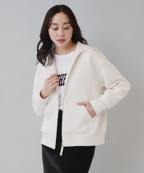 新品　Mサイズ　アンタイトル【羽織りでも/洗える】エアダンボールジップフーディー 1枚でも羽織でも／洗える】エアダンボール ジップフーディー