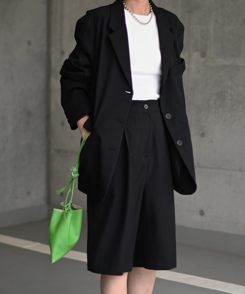 Marient（マリエント）の「ピンタックハーフPT（スラックス・レディース・ブラック・FREE）」の2枚目の写真