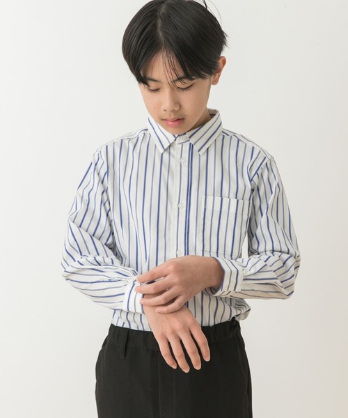 URBAN RESEARCH DOORS(アーバンリサーチドアーズ)の「『WEB/一部店舗限定サイズ』ストレッチレギュラーカラーシャツ(KIDS)(シャツ/ブラウス・キッズ・ブルー系その他/ホワイト系その他・135/120/150)」の7枚目の写真