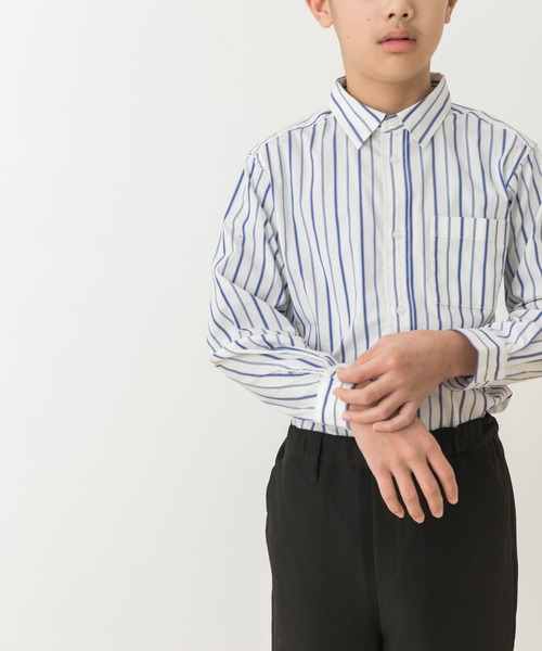 URBAN RESEARCH DOORS(アーバンリサーチドアーズ)の「『WEB/一部店舗限定サイズ』ストレッチレギュラーカラーシャツ(KIDS)(シャツ/ブラウス・キッズ・ブルー系その他/ホワイト系その他・135/120/150)」の8枚目の写真