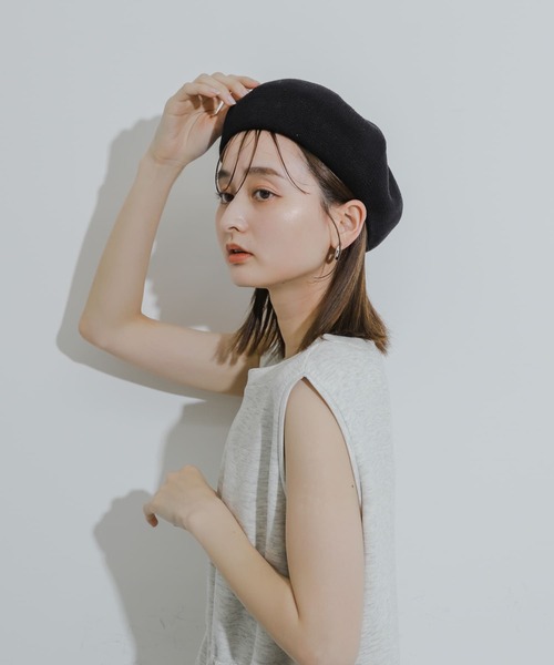 SENSE OF PLACE by URBAN RESEARCH（センスオブプレイスバイアーバンリサーチ）の「サーモベレー（ハンチング/ベレー帽・レディース・アイボリー/ブラック・ONE）」の3枚目の写真