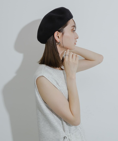 SENSE OF PLACE by URBAN RESEARCH（センスオブプレイスバイアーバンリサーチ）の「サーモベレー（ハンチング/ベレー帽・レディース・アイボリー/ブラック・ONE）」の4枚目の写真