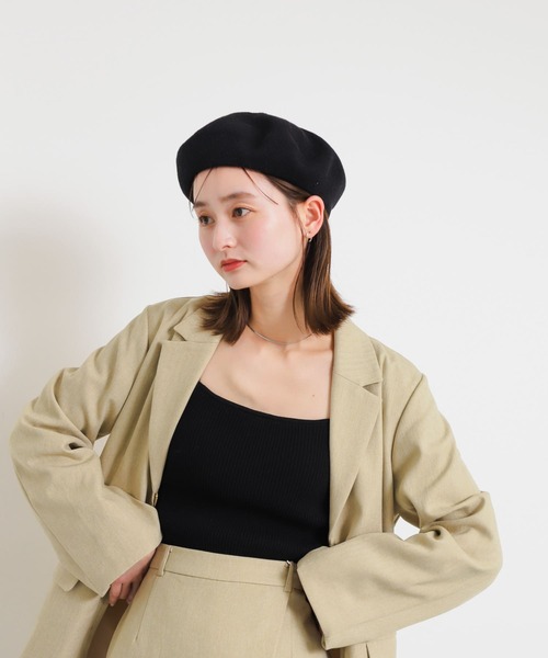 SENSE OF PLACE by URBAN RESEARCH（センスオブプレイスバイアーバンリサーチ）の「サーモベレー（ハンチング/ベレー帽・レディース・アイボリー/ブラック・ONE）」の12枚目の写真