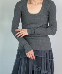 Uネック ロングスリーブニット chw24s021