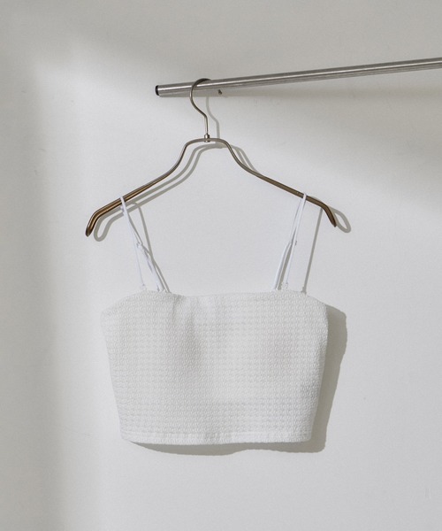 SALON adam et rope'(サロン アダム エ ロペ)の「KINANシャーリングジャガードベアトップ【洗える】(チューブトップ・レディース・ピンク系その他2/ホワイト/ブラック・FREE)」の3枚目の写真