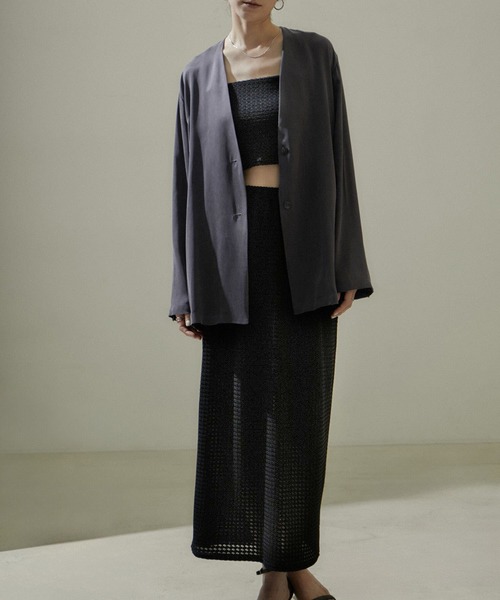 SALON adam et rope'(サロン アダム エ ロペ)の「KINANシャーリングジャガードベアトップ【洗える】(チューブトップ・レディース・ピンク系その他2/ホワイト/ブラック・FREE)」の15枚目の写真