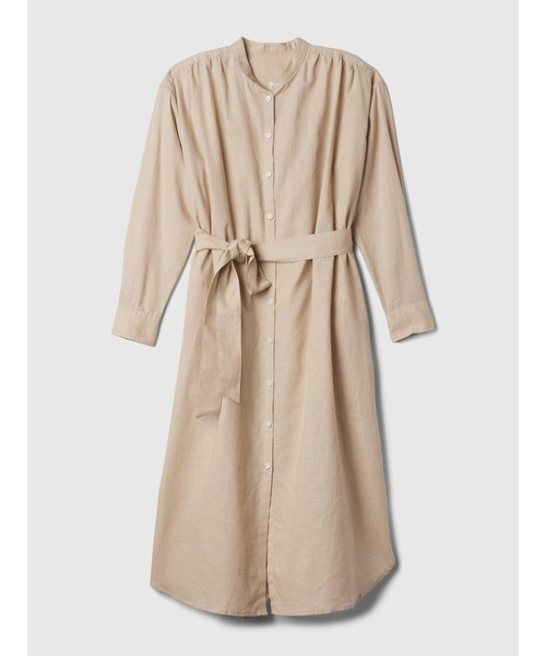 GAP（ギャップ）の「リネンブレンド マキシドレス バンドカラー 