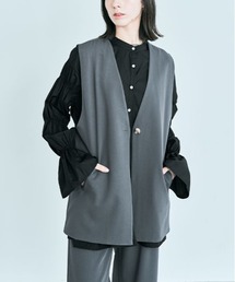 ノーカラー ジレ ジャケット