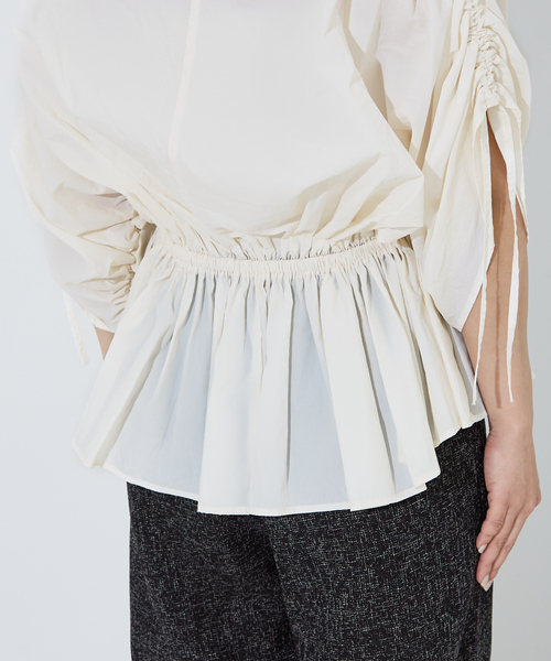 NOMINE（ノミネ）の「【セットアップ着用可】ワッシャースキッパーギャザーシャツ（シャツ/ブラウス・レディース・ブラック/カーキ/ホワイト・フリー）」の10枚目の写真