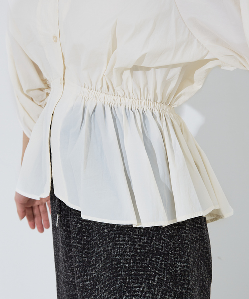 NOMINE（ノミネ）の「【セットアップ着用可】ワッシャースキッパーギャザーシャツ（シャツ/ブラウス・レディース・ブラック/カーキ/ホワイト・フリー）」の21枚目の写真