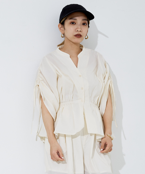 NOMINE（ノミネ）の「【セットアップ着用可】ワッシャースキッパーギャザーシャツ（シャツ/ブラウス・レディース・ブラック/カーキ/ホワイト・フリー）」の16枚目の写真