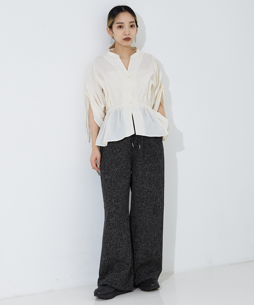 NOMINE（ノミネ）の「【セットアップ着用可】ワッシャースキッパーギャザーシャツ（シャツ/ブラウス・レディース・ブラック/カーキ/ホワイト・フリー）」の7枚目の写真