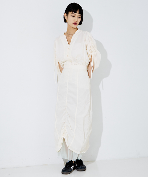 NOMINE（ノミネ）の「【セットアップ着用可】ワッシャースキッパーギャザーシャツ（シャツ/ブラウス・レディース・ブラック/カーキ/ホワイト・フリー）」の18枚目の写真