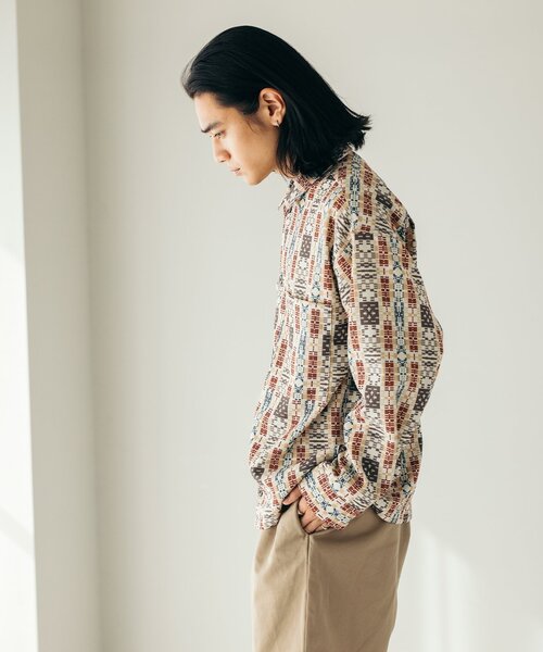 JOURNAL STANDARD（ジャーナルスタンダード）の「ネイティブパターン CPO シャツジャケット（その他アウター・メンズ・ブラック系その他/アイボリー/ネイビー/レンガ・MEDIUM/LARGE）」の20枚目の写真