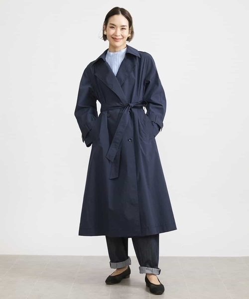 MICHEL KLEIN(ミッシェル・クラン)の「ストレッチソフトロングトレンチコート(トレンチコート・レディース・ネイビー/ライトベージュ・40/38)」の15枚目の写真