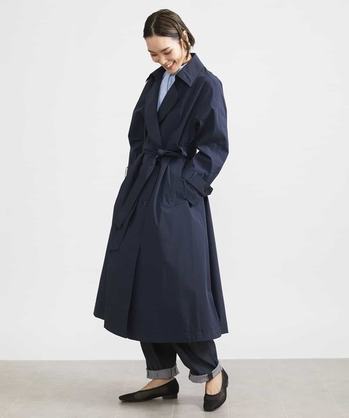 MICHEL KLEIN(ミッシェル・クラン)の「ストレッチソフトロングトレンチコート(トレンチコート・レディース・ネイビー/ライトベージュ・40/38)」の16枚目の写真
