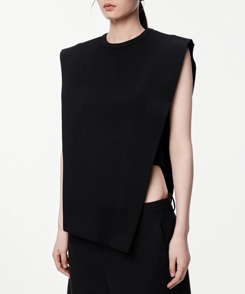 tシャツ Sophisticated Block-structure Sleeveless T-shirt / ノースリーブTシャツ レディース セール】Sophisticated Block-structure Sleeveless T-shirt