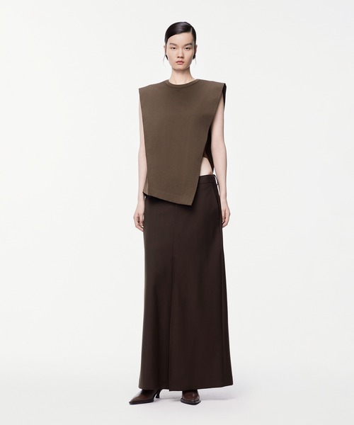 セール】Sophisticated Block-structure Sleeveless T-shirt