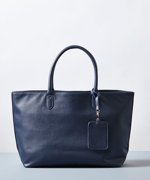 tk.TAKEO KIKUCHI(ティーケータケオキクチ)の「◆レザー調トートバッグ(トートバッグ・メンズ・ブラック系/ブルー系その他/ダークブラウン/ブラック・00)」の4枚目の写真