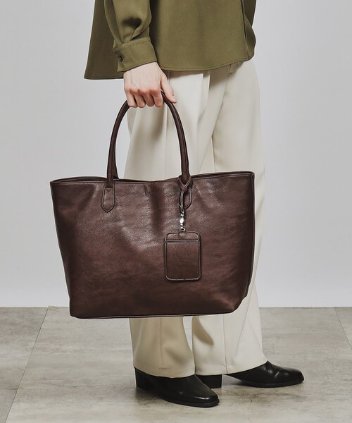 tk.TAKEO KIKUCHI(ティーケータケオキクチ)の「◆レザー調トートバッグ(トートバッグ・メンズ・ブラック系/ブルー系その他/ダークブラウン/ブラック・00)」の8枚目の写真